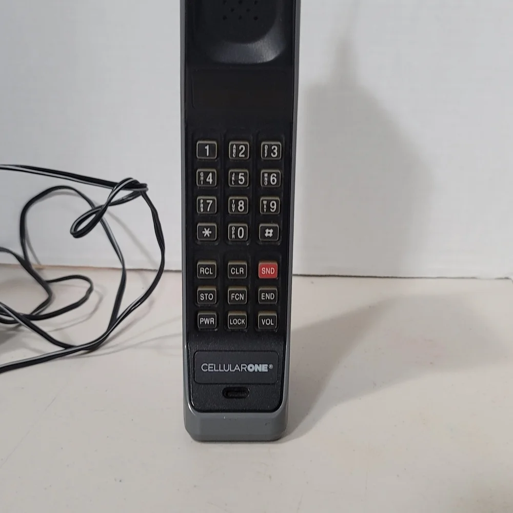 Vintage Cellular One Brick Phone With Charger.